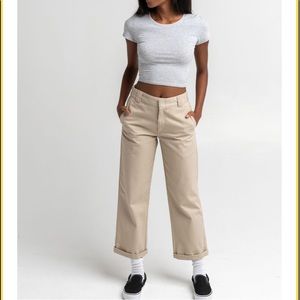 DICKIES WIDE LEG WORKER ROLL HEM PANTS